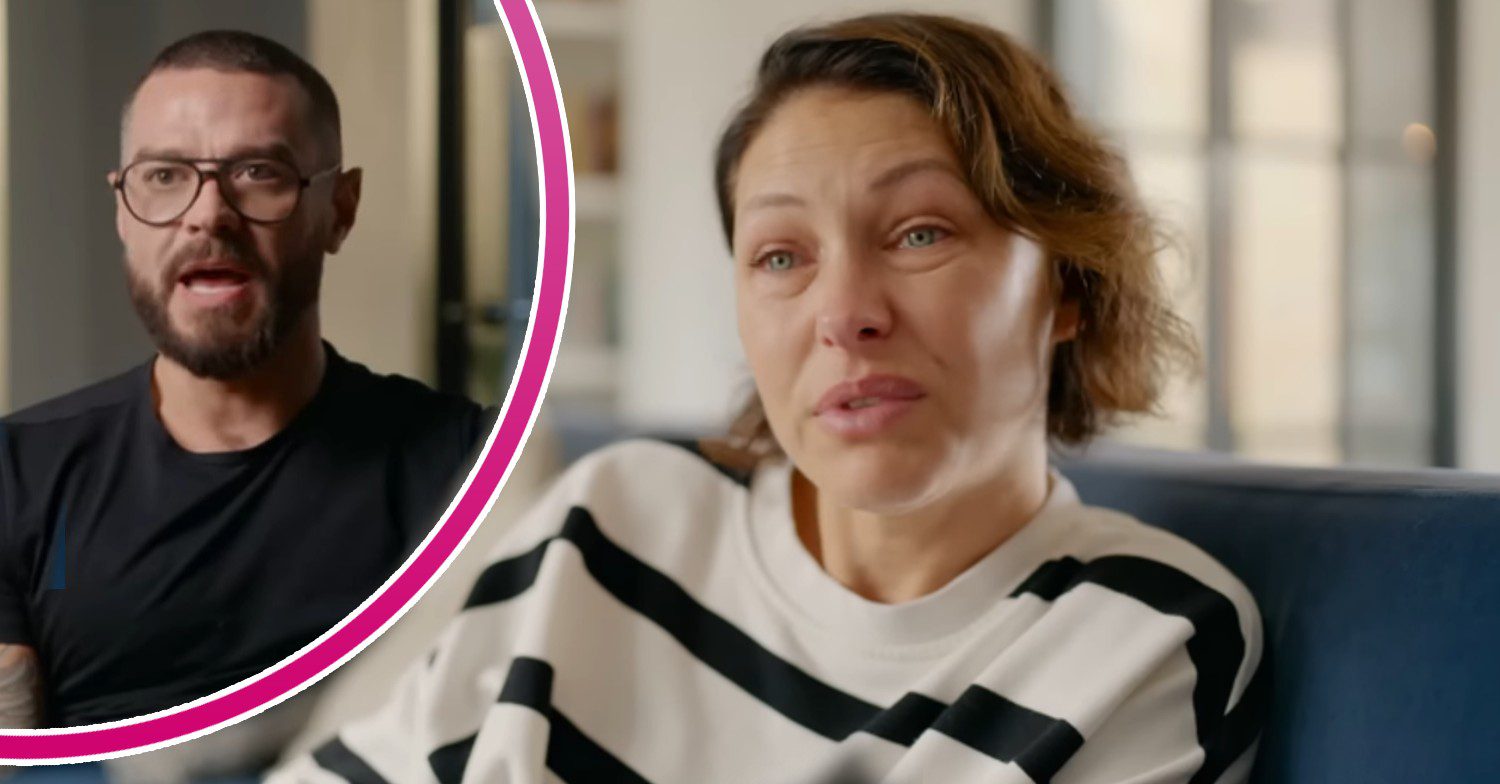 Emma and Matt Willis looking emotional