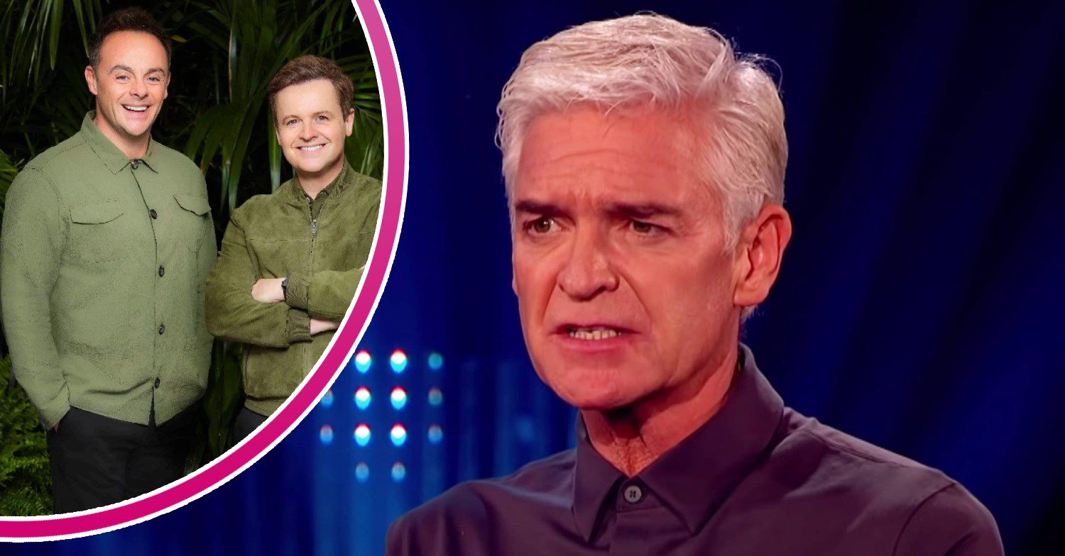 Ant and Dec laugh, Phillip Schofield frowns