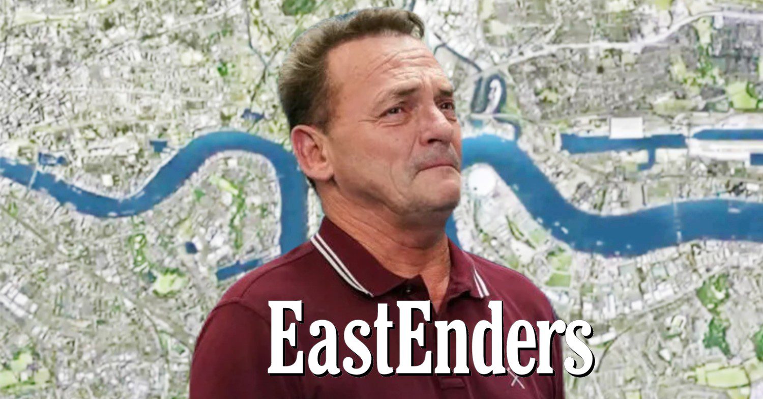 Billy Mitchell looking upset against show logo and background (Credit: BBC/Composite: ED!)