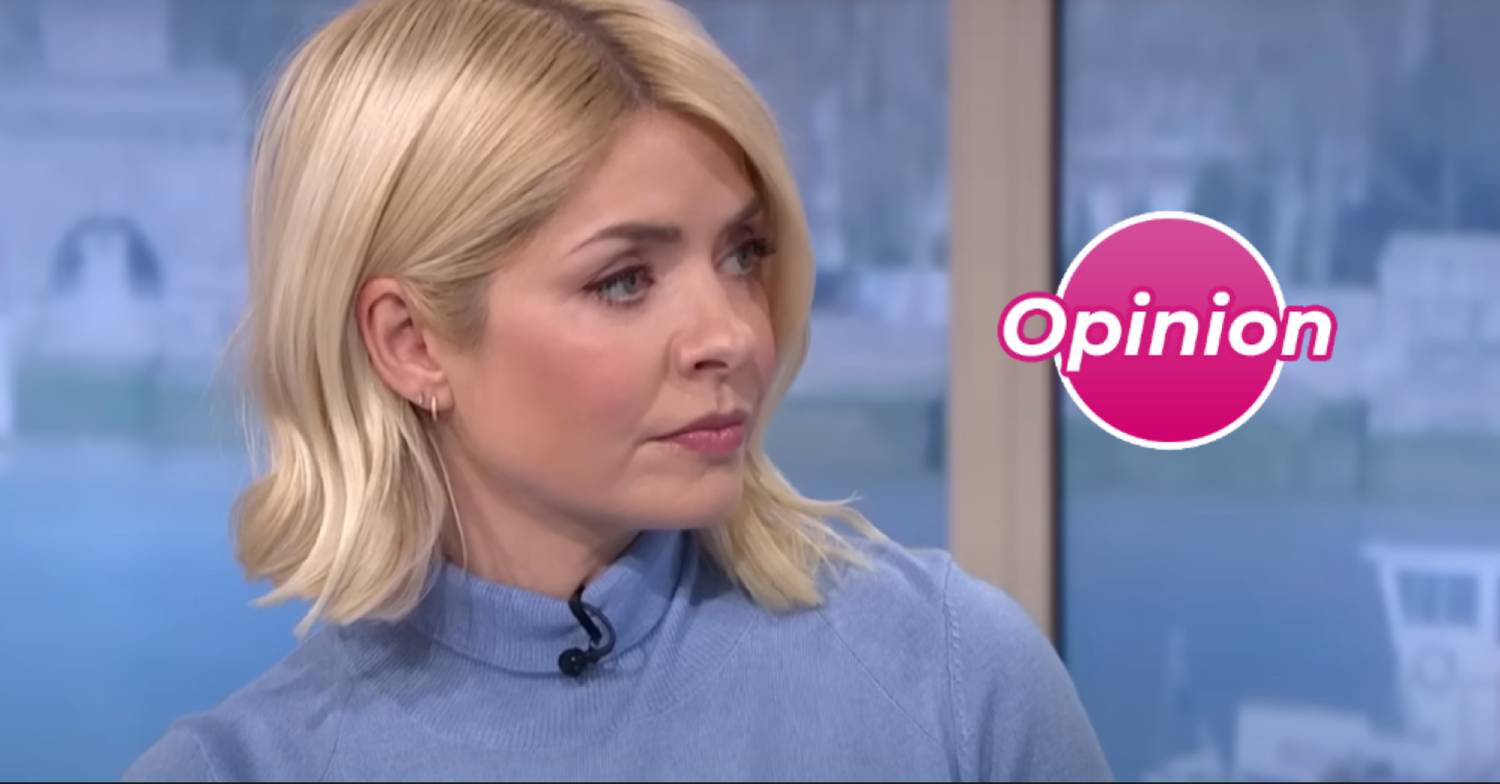Holly Willoughby looks serious on This Morning