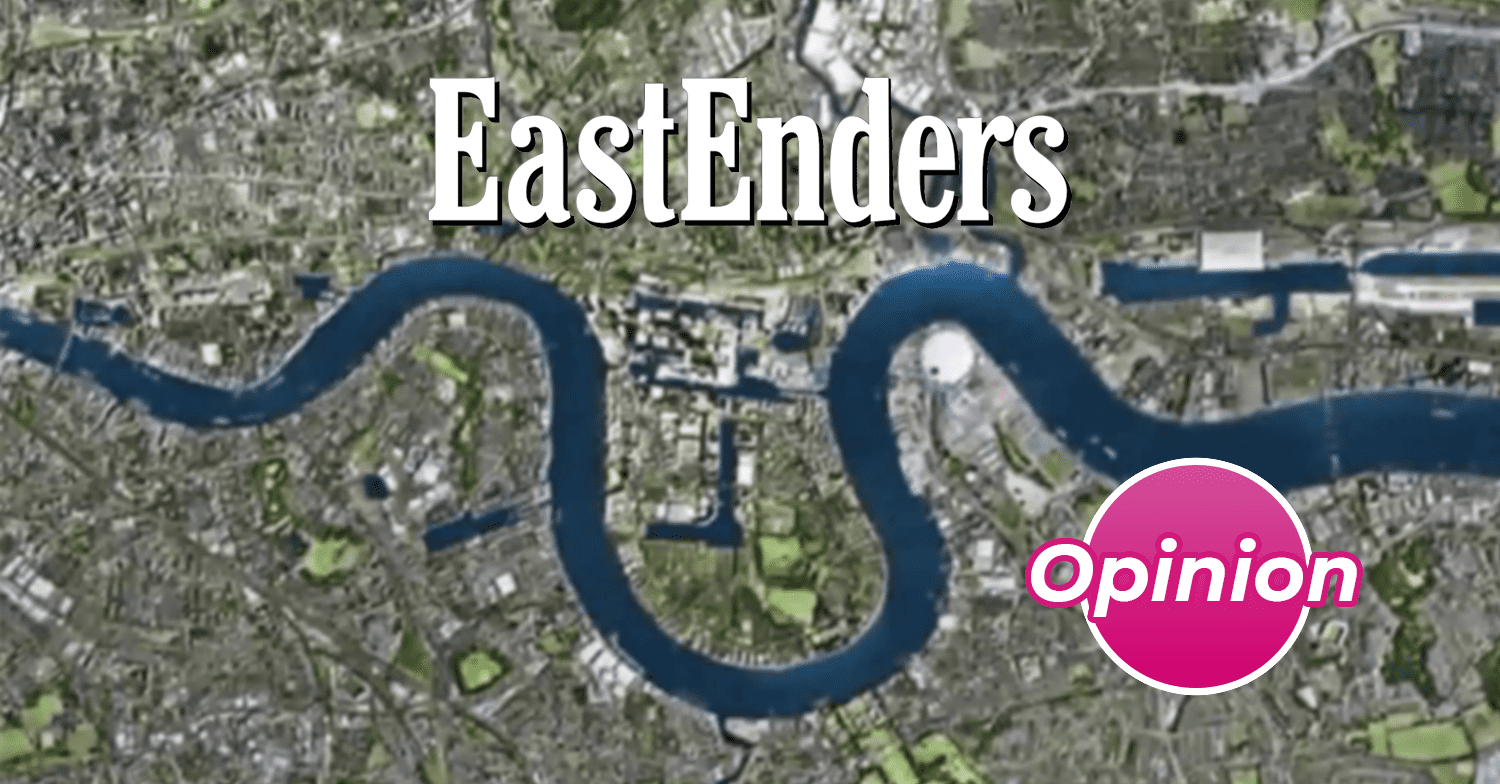 EastEnders logo with the opinion bubble