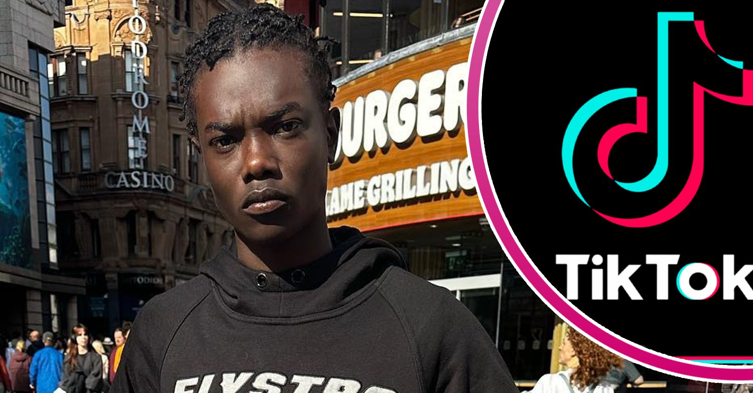 Mizzy frowns next to the Tiktok logo