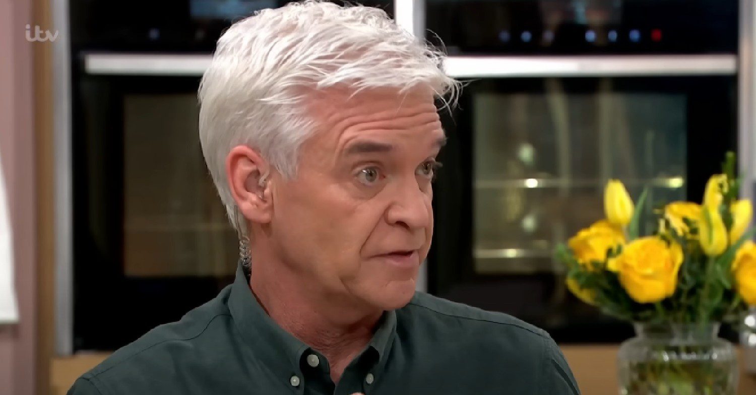 Phillip Schofield speaking and looking surprised on This Morning