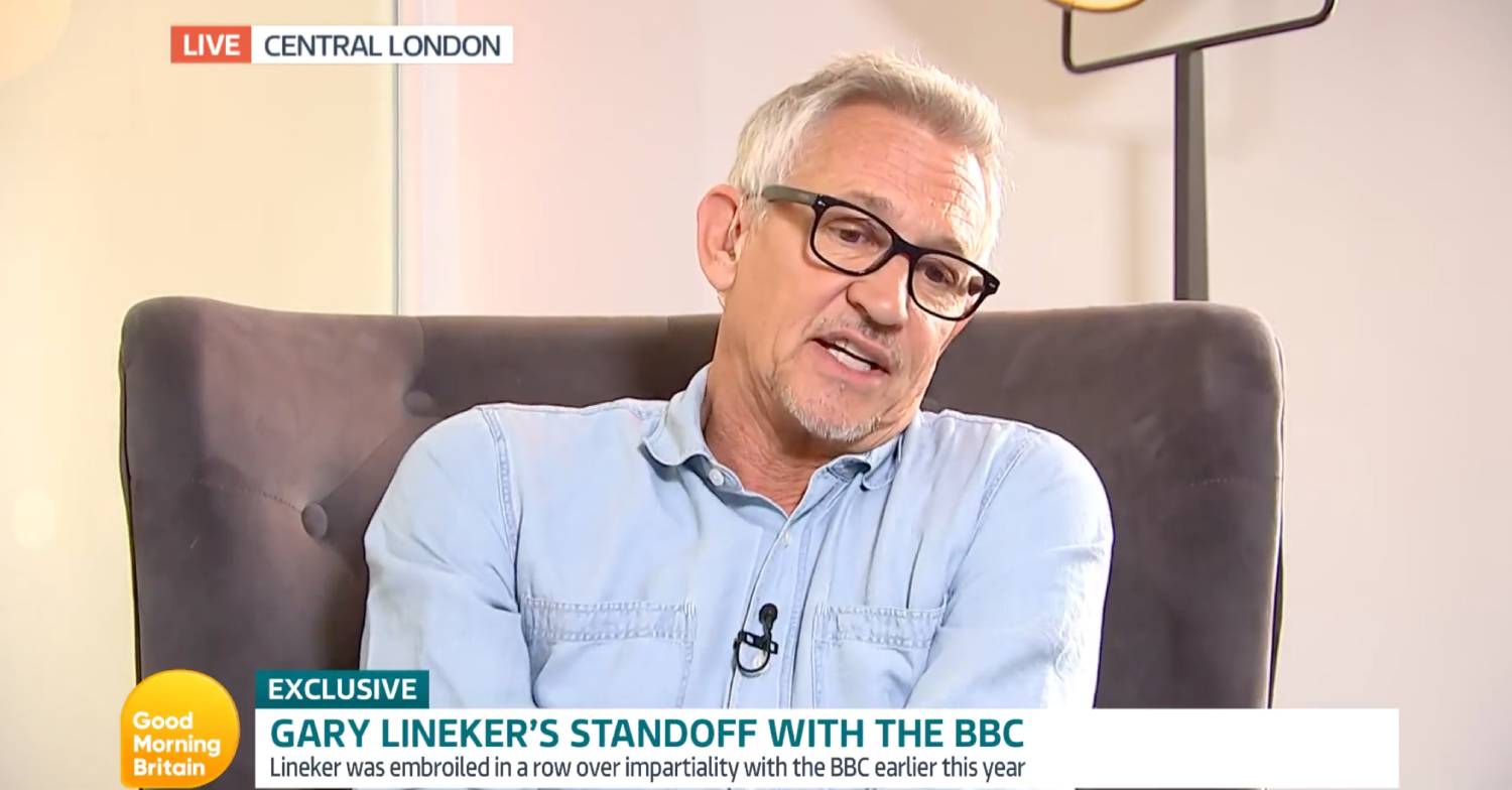 Gary Lineker shrugs on GMB today