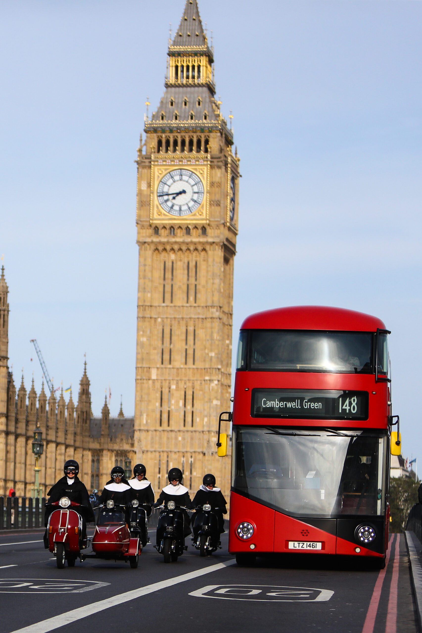 A nun on a moped in London