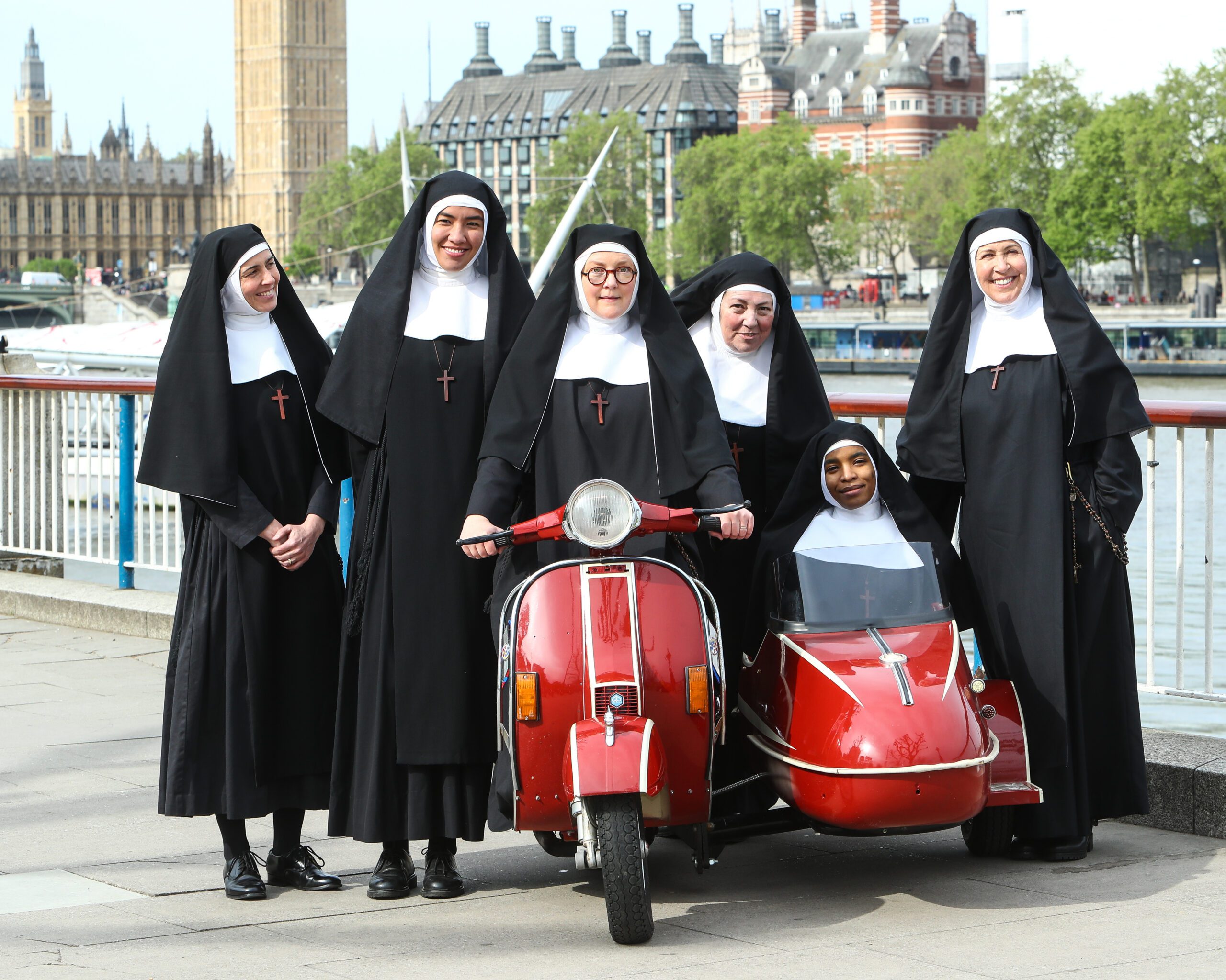A nun on a moped in London