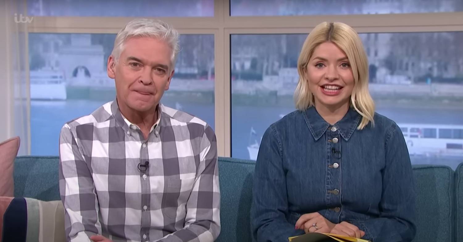 Phillip Schofield sits next to Holly Willoughby