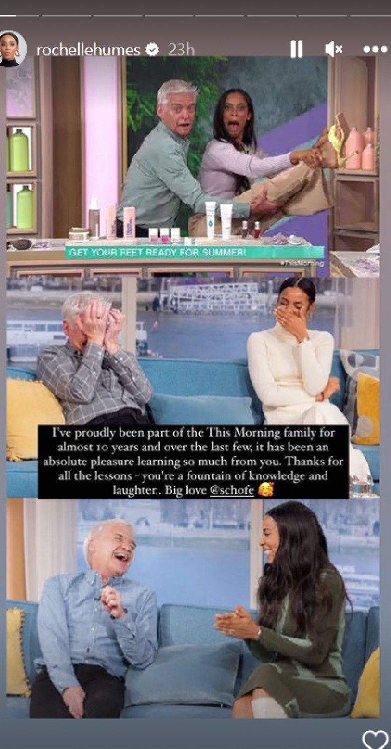 Rochelle Humes and Phillip Schofield pictured on This Morning