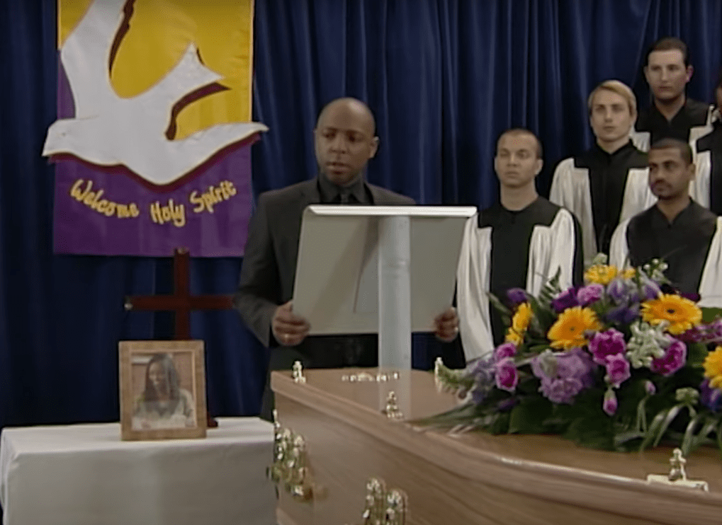 Lucas speaks at Denise's funeral 