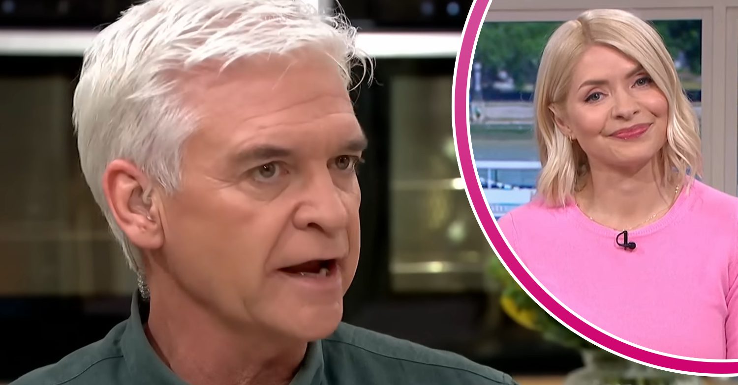 Holly smiles on This Morning/Phillip Schofield frowns