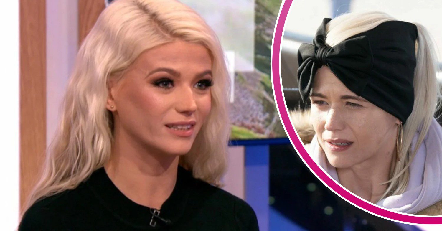 Danielle Harold appearing on The One Show; inset, as Lola on EastEnders (Credit: BBC/YouTube/Composite: ED!)