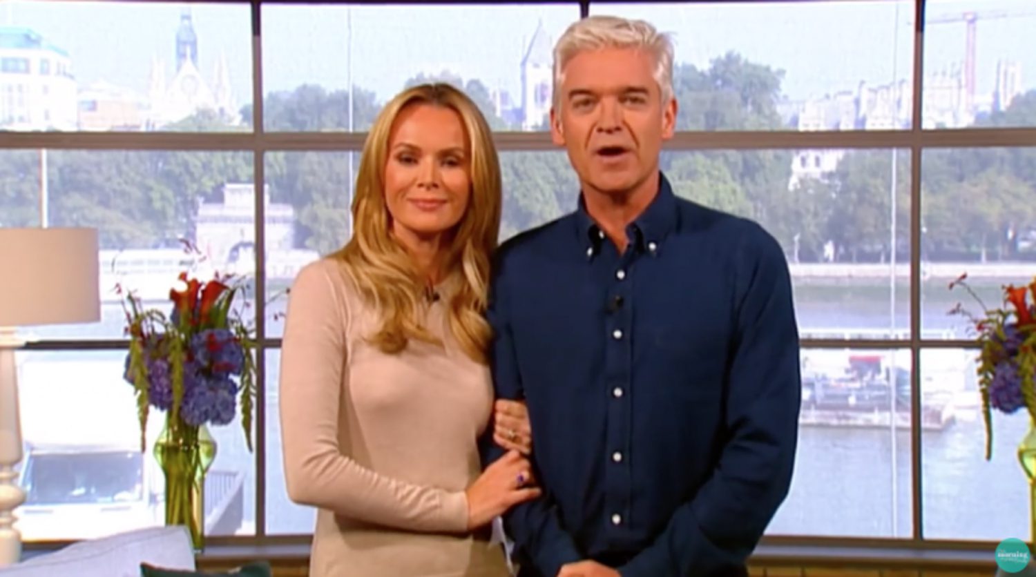 Amanda Holden and Phillip Schofield smile on This Morning