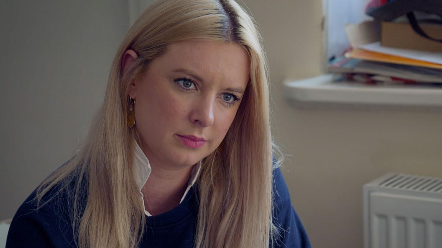 Emily Victoria talking to camera during C4 doc