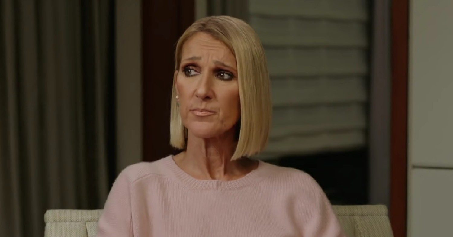 Celine Dion looking serious