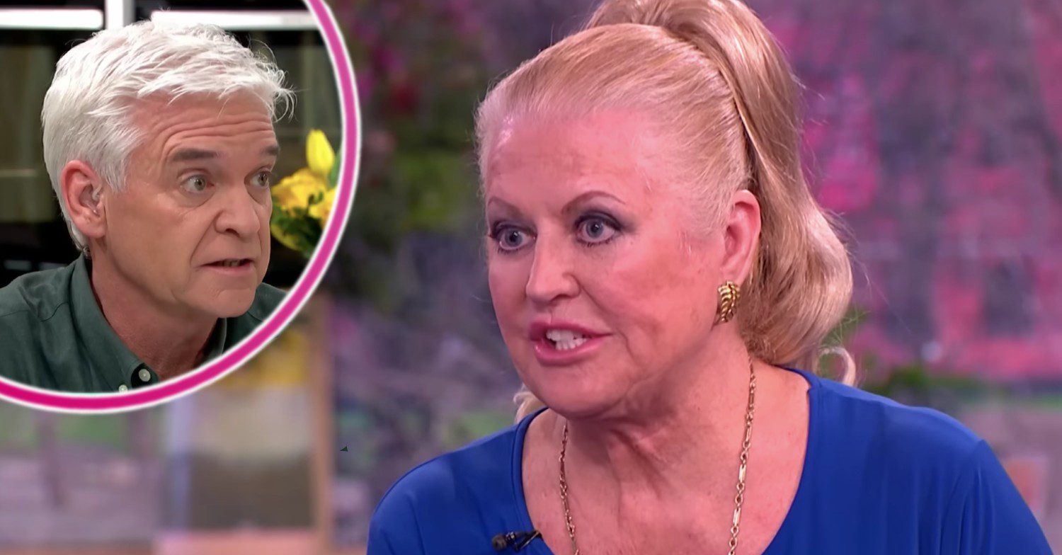 Phillip Schofield with Kim Woodburn looking angry