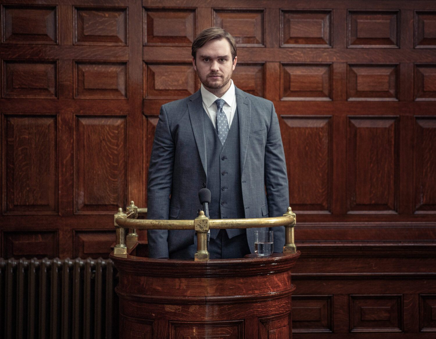 Tom in Emmerdale court promo photo