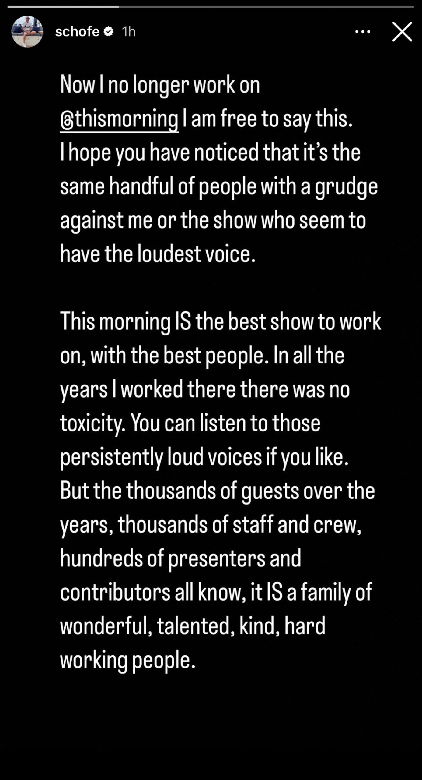 Phillip Schofield's Instagram Story
