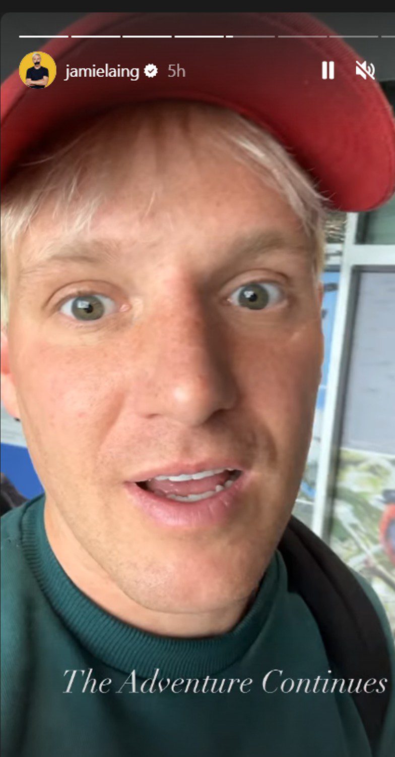 Jamie Laing talking about honeymoon on Instagram