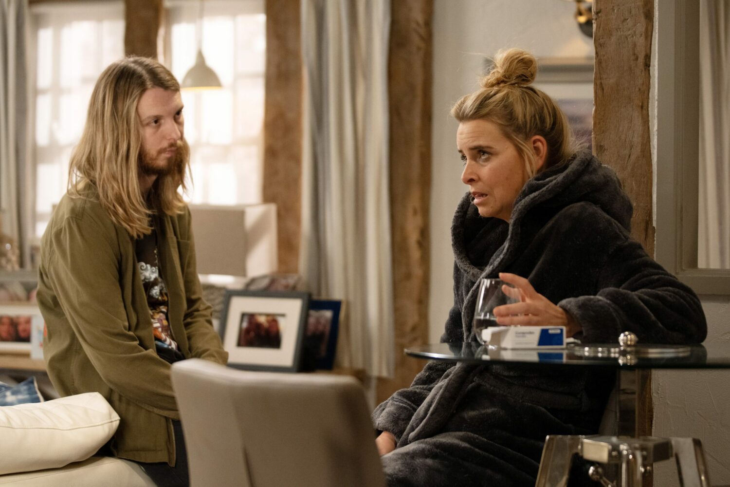 Emmerdale's Ryan is sitting with Charity at home