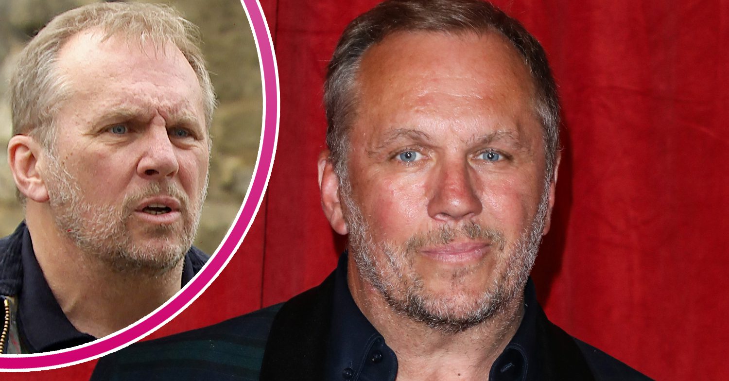 Emmerdale's Dean Andrews and, in a bubble, Will Taylor