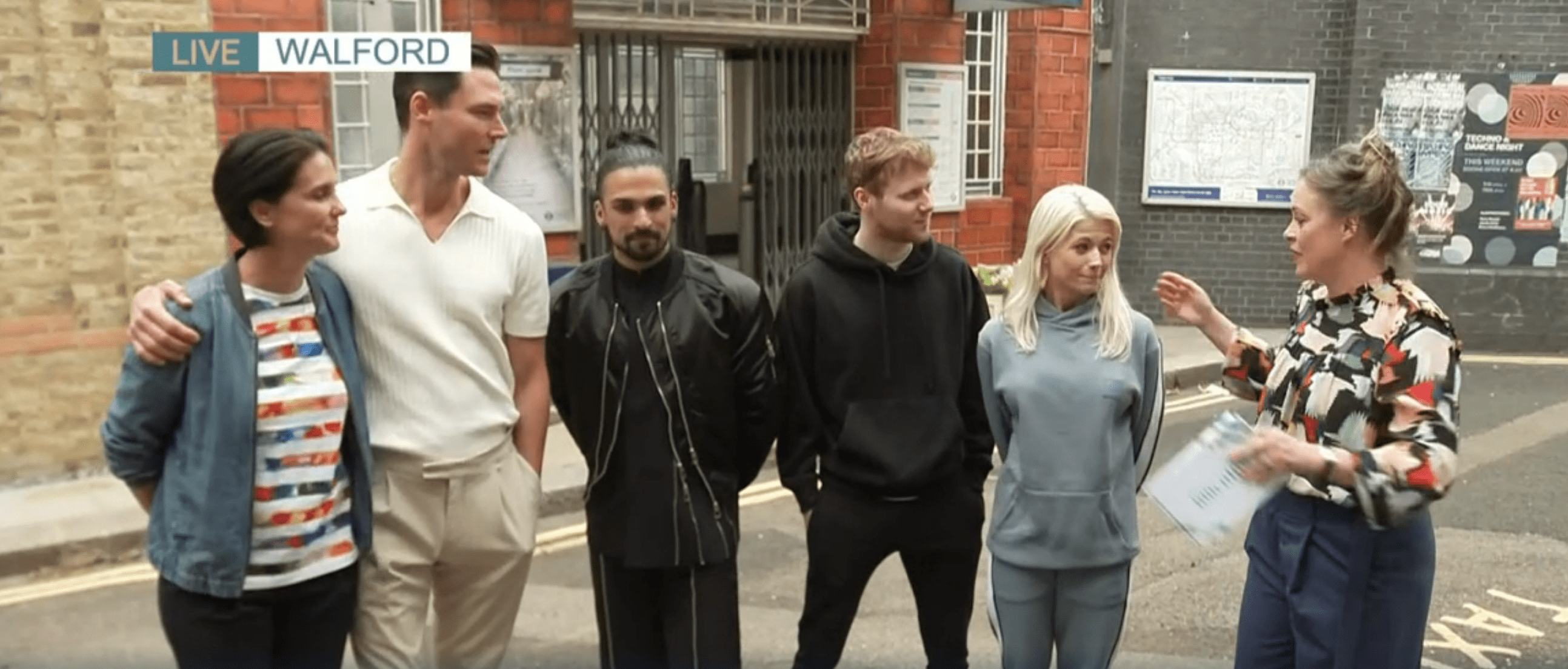 Sharon Marshall with EastEnders cast members 