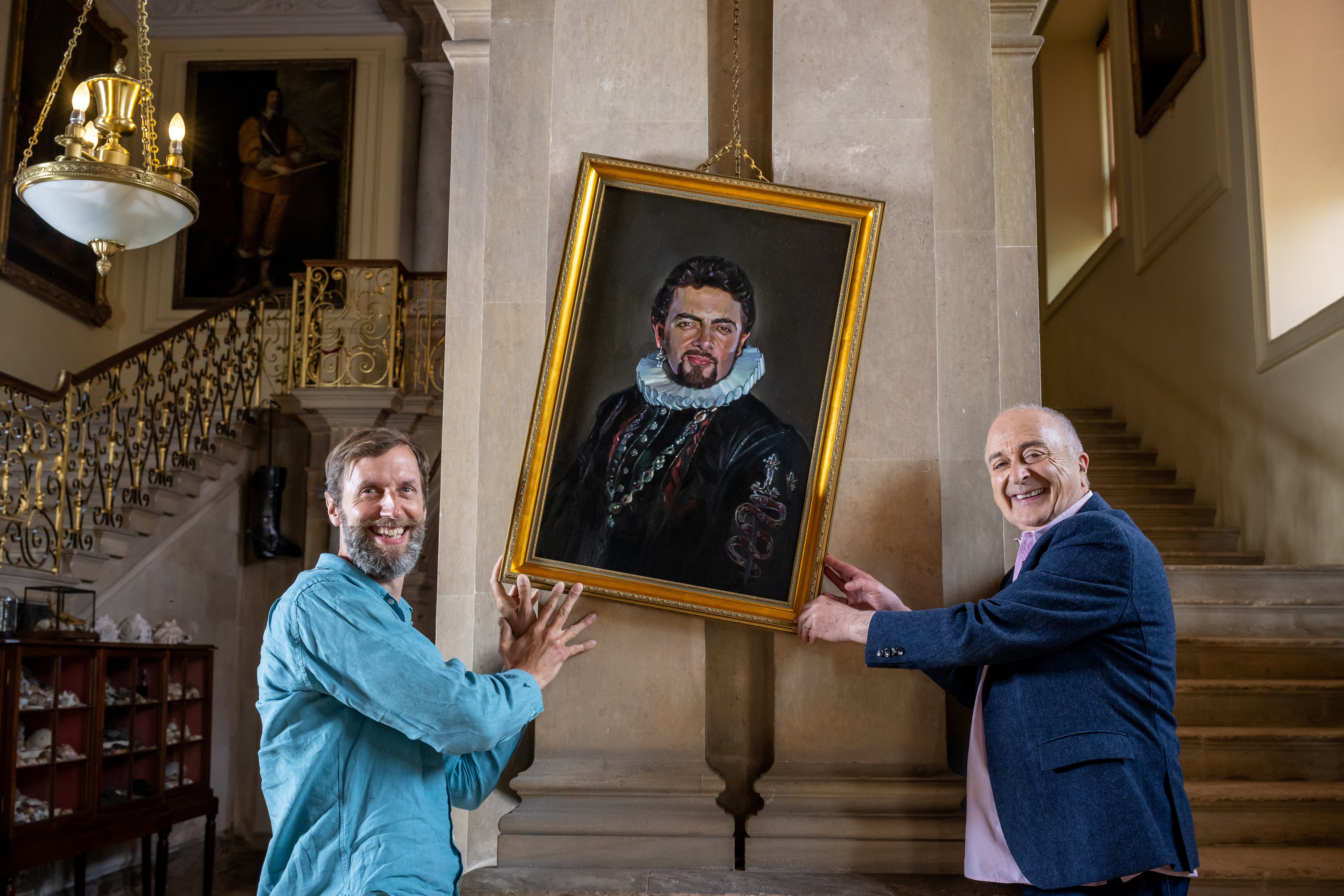 Blackadder painting being hung