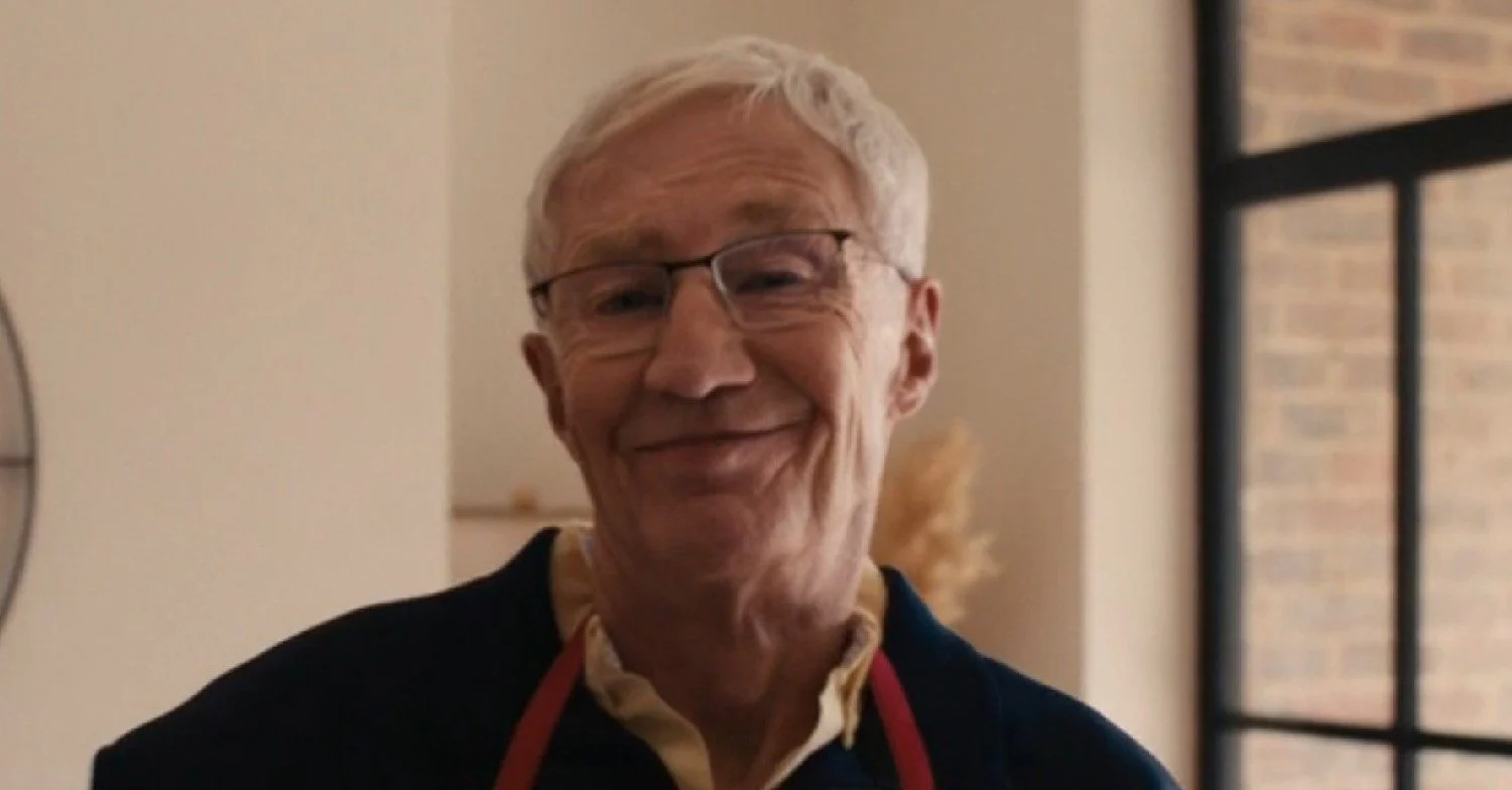 Paul O'Grady smiling in the Eurovision intro