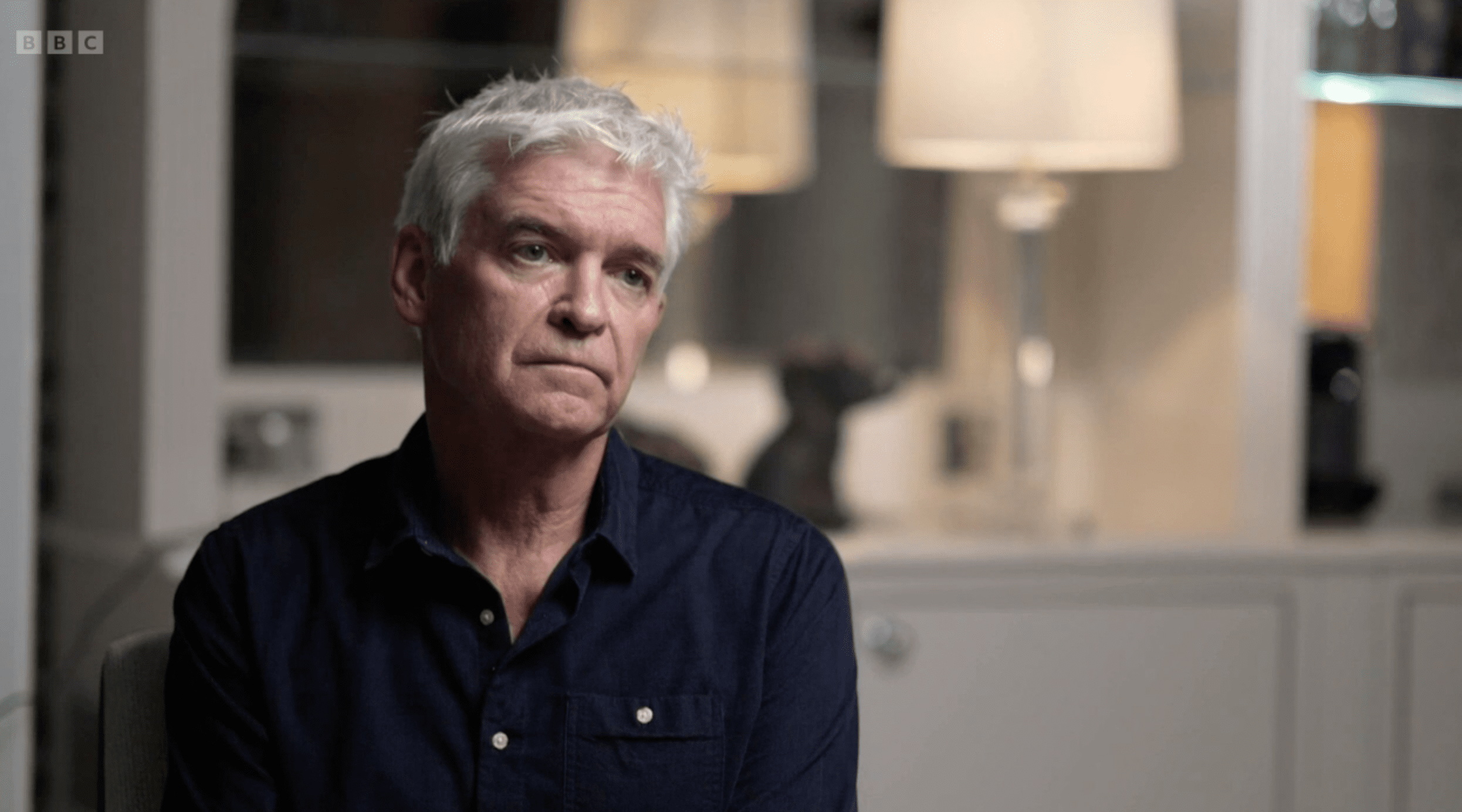 Phillip Schofield looking sad during an interview
