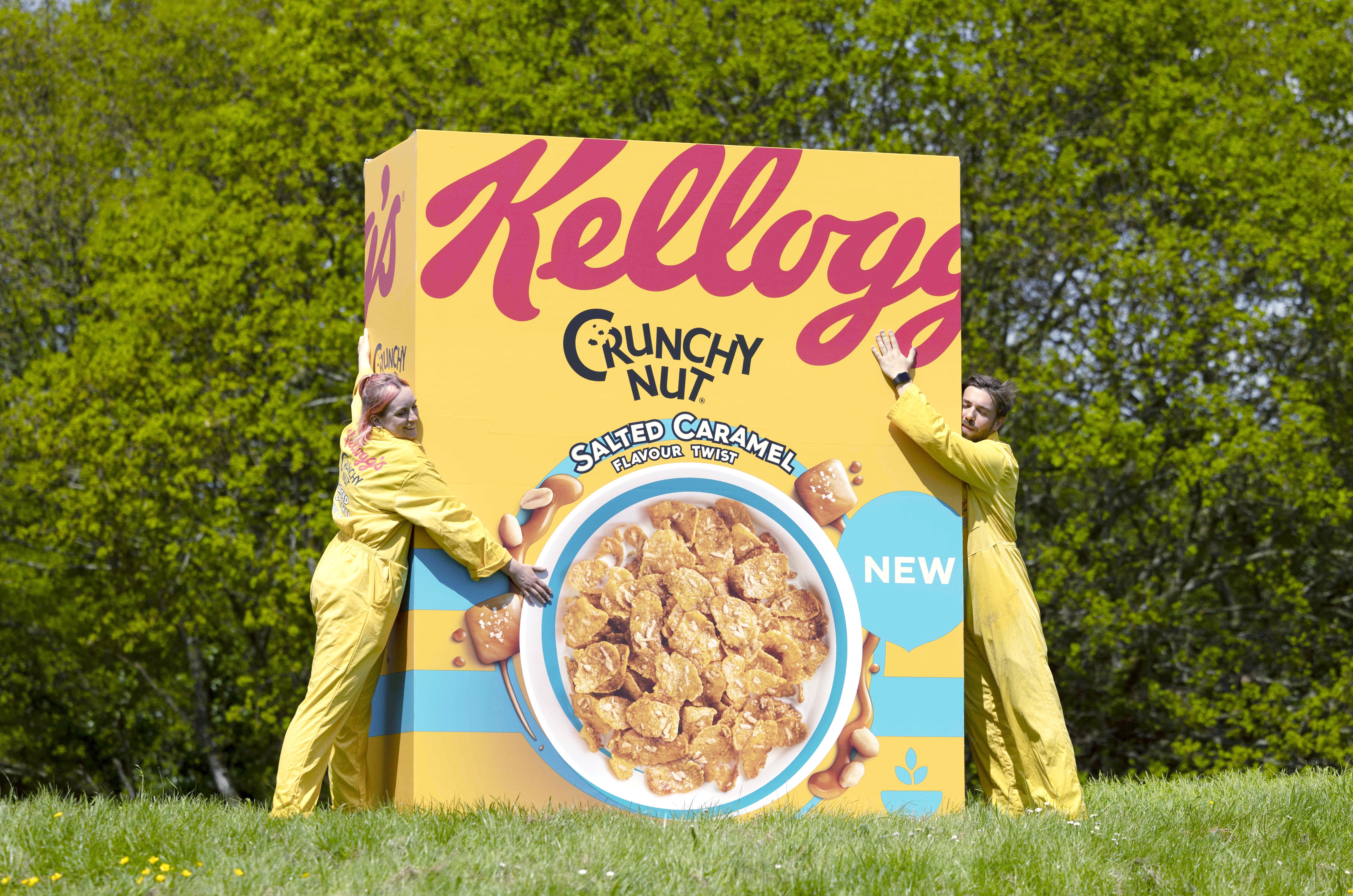 Crunchy Nut drivers pose with giant box