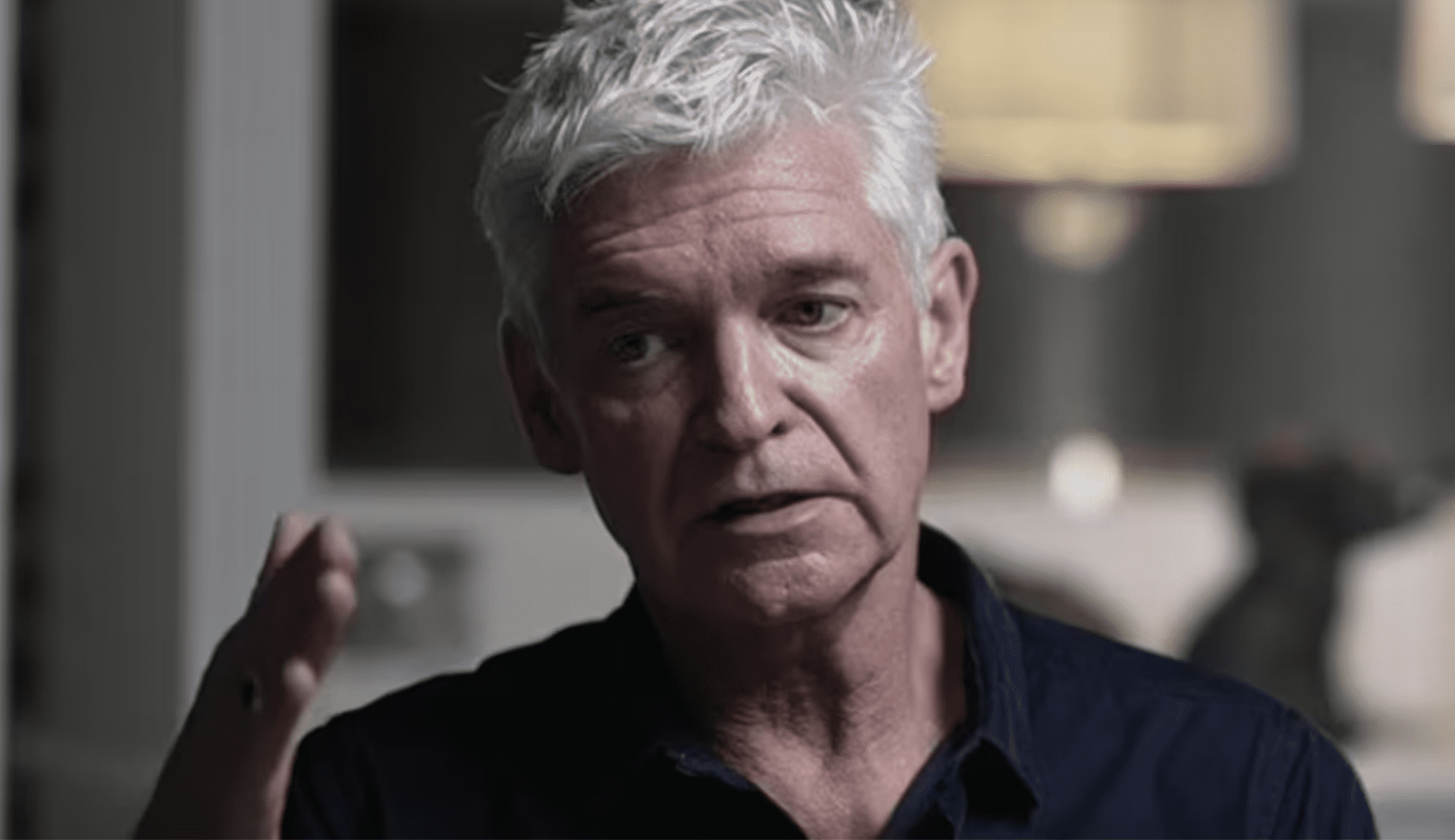 Phillip Schofield during his BBC interview looking pained