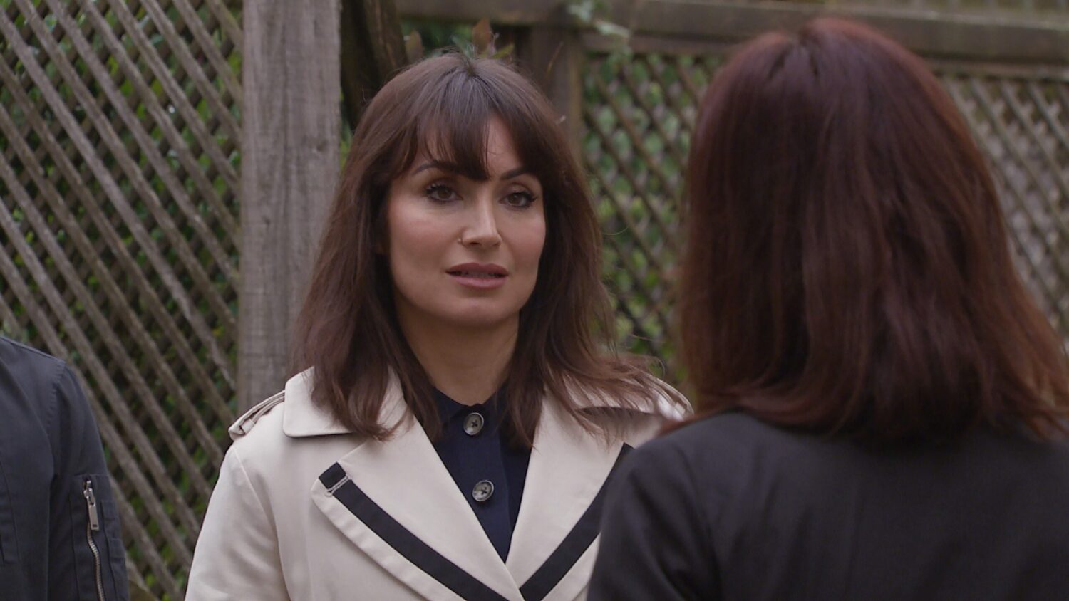 Leyla looks anxious in Emmerdale as the police question her