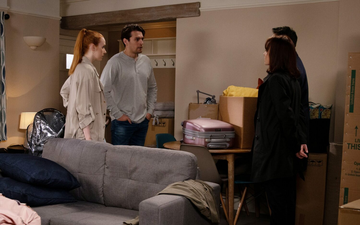 Mack in Emmerdale is arrested as Chloe looks on