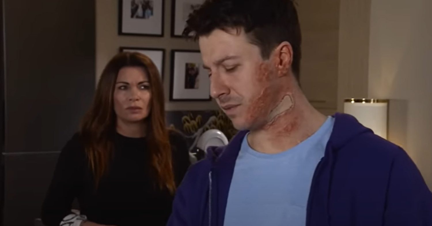 Coronation Street's Carla and Ryan look concerned