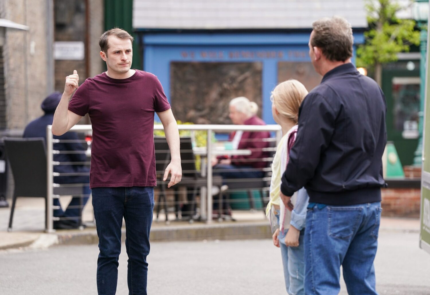 Ben Mitchell tries to explain himself to Billy Mitchell and Lexi Pearce
