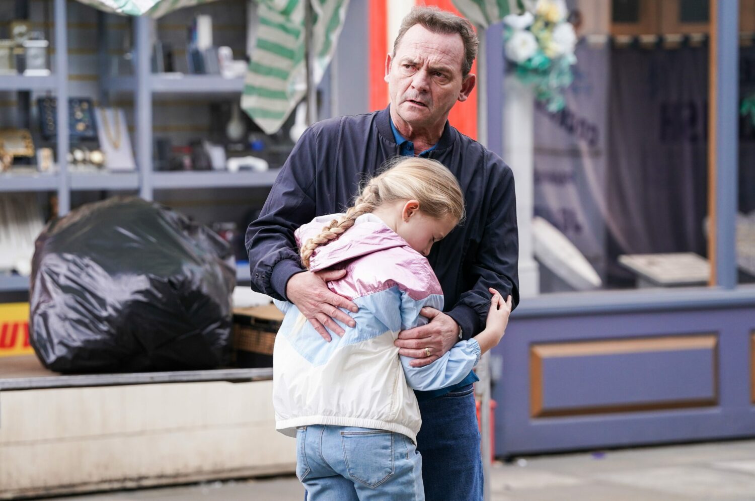 Concerned Billy Mitchell hugs distraught Lexi Pearce