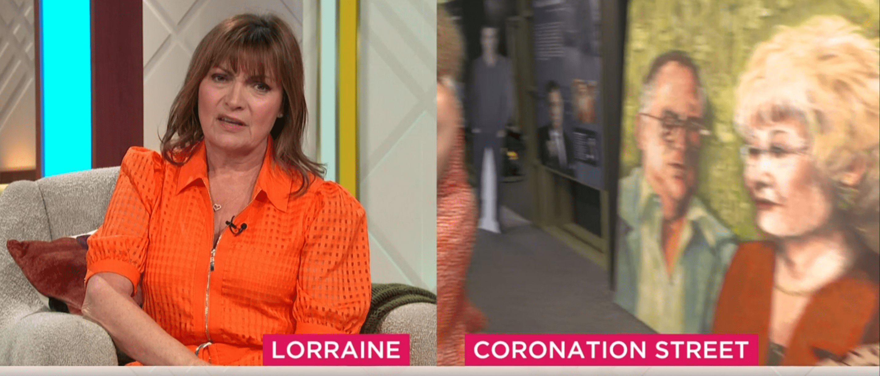 Lorraine Kelly looks confused on her show