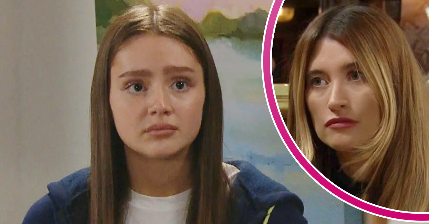 Sarah Sugden looks upset on Emmerdale; inset, Debbie looking miserable (Credit: ITV/Composite: ED!)