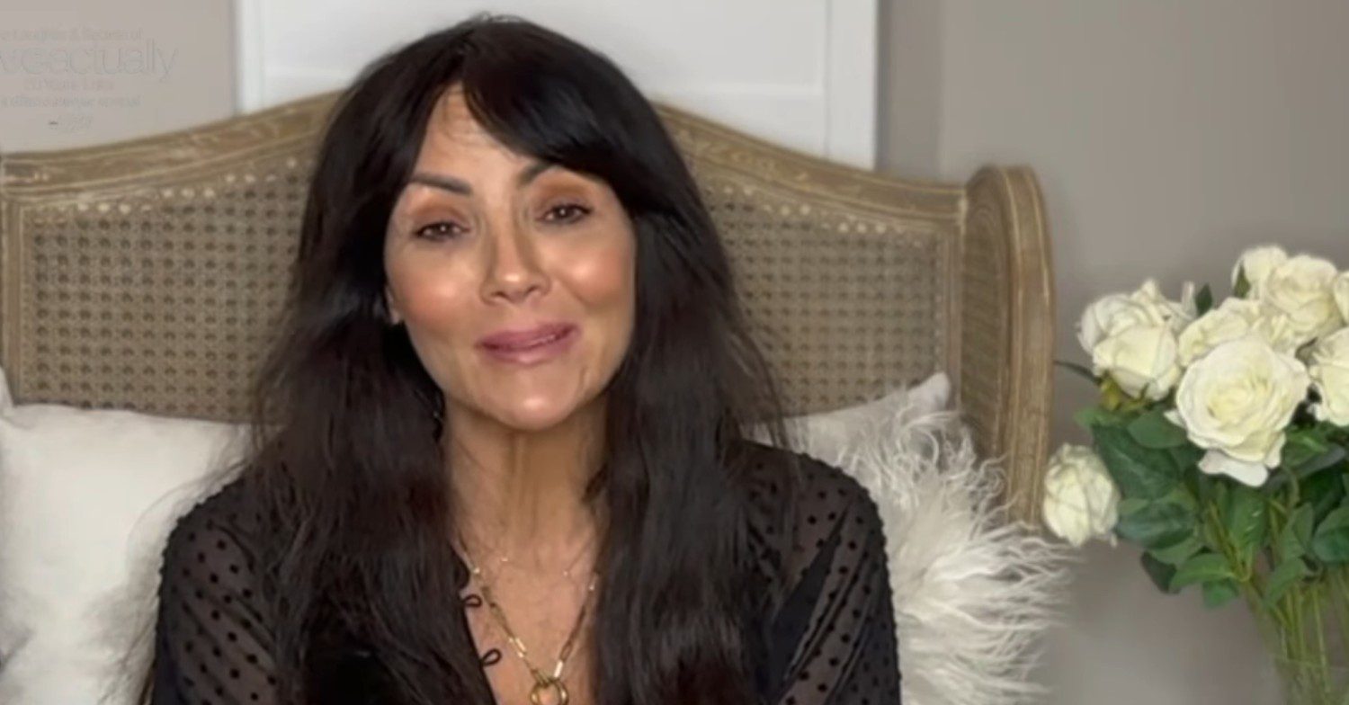 Martine McCutcheon being interviewed