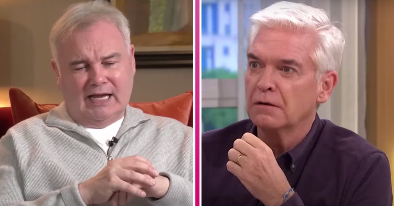 Eamonn Holmes makes his poont, Phillip Schofield looks surprised