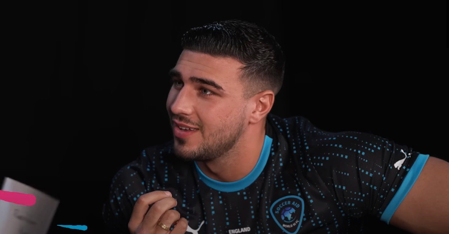 Tommy Fury promoting Soccer Aid