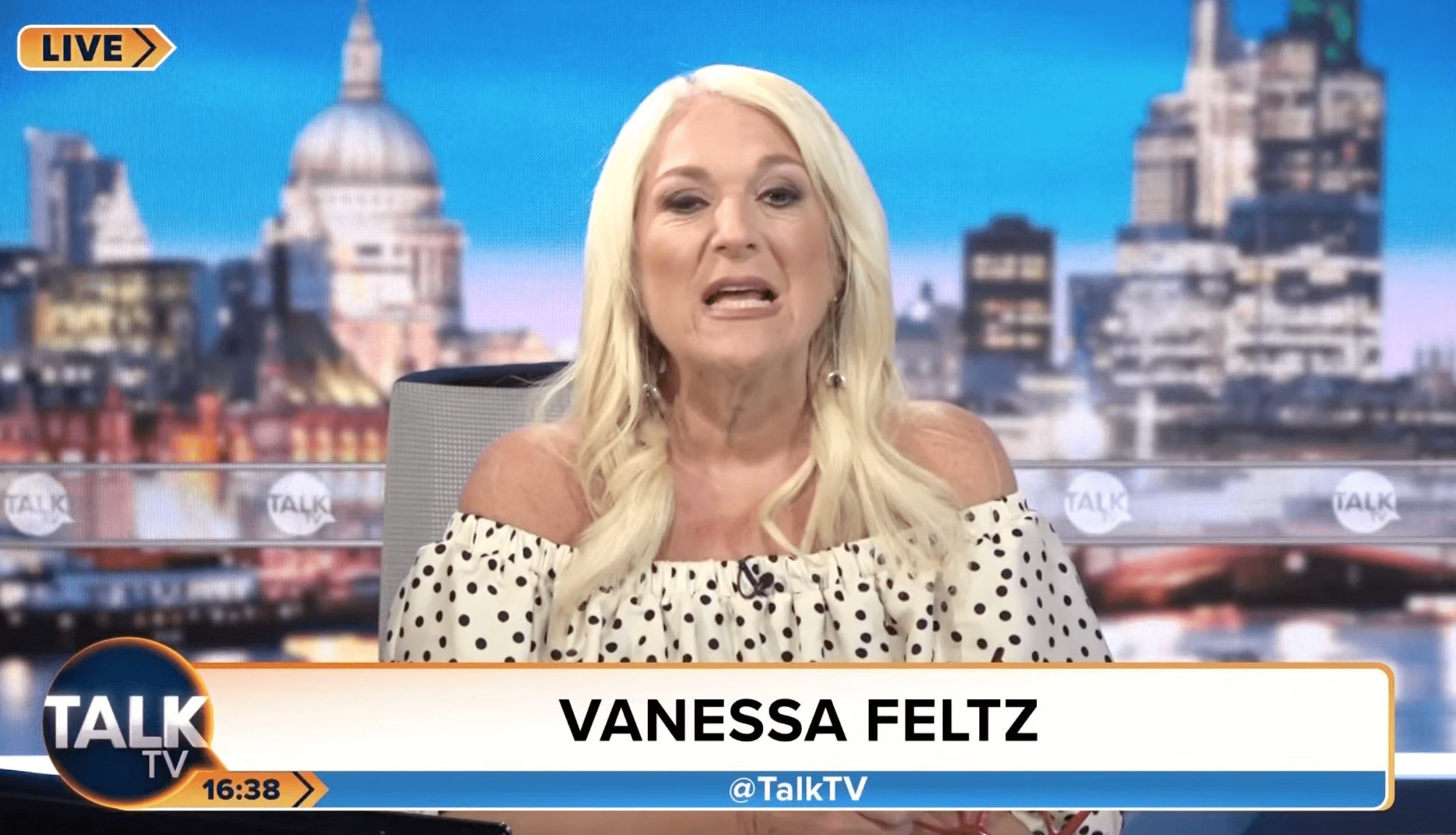 Vanessa Feltz speaking on Talk TV