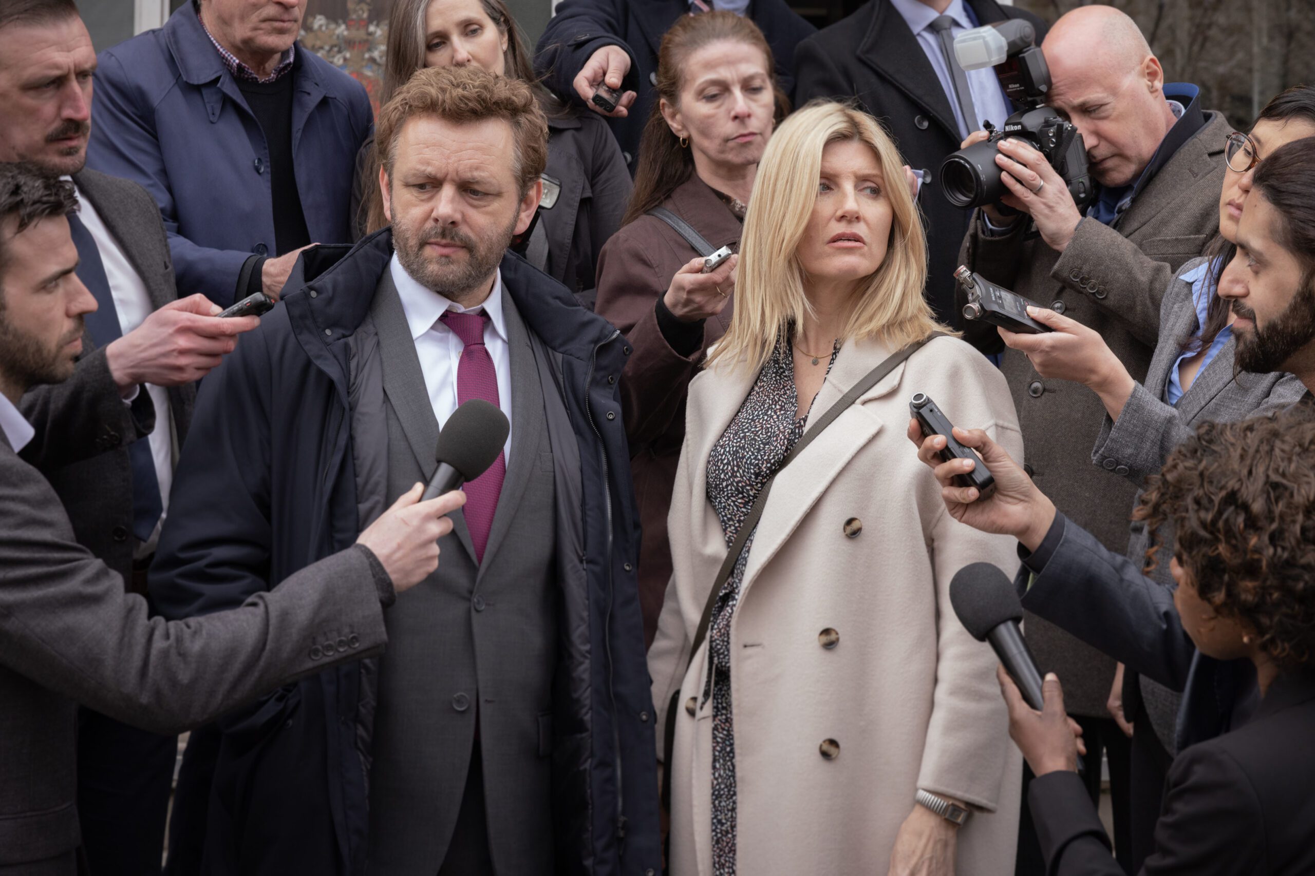 Michael Sheen and Sharon Horgan as Marnie's parents in Best Interests