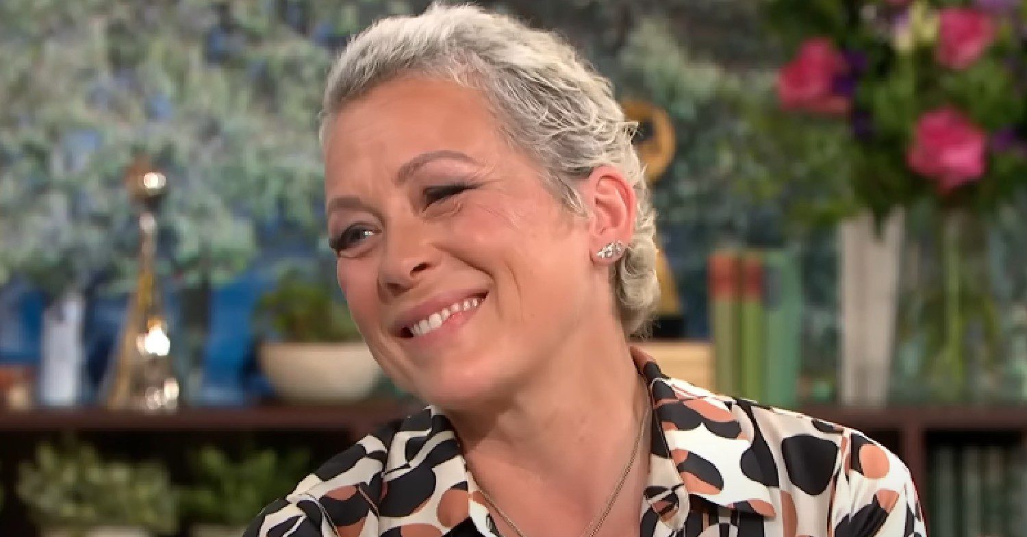 Sarah Beeny smiling on This Morning