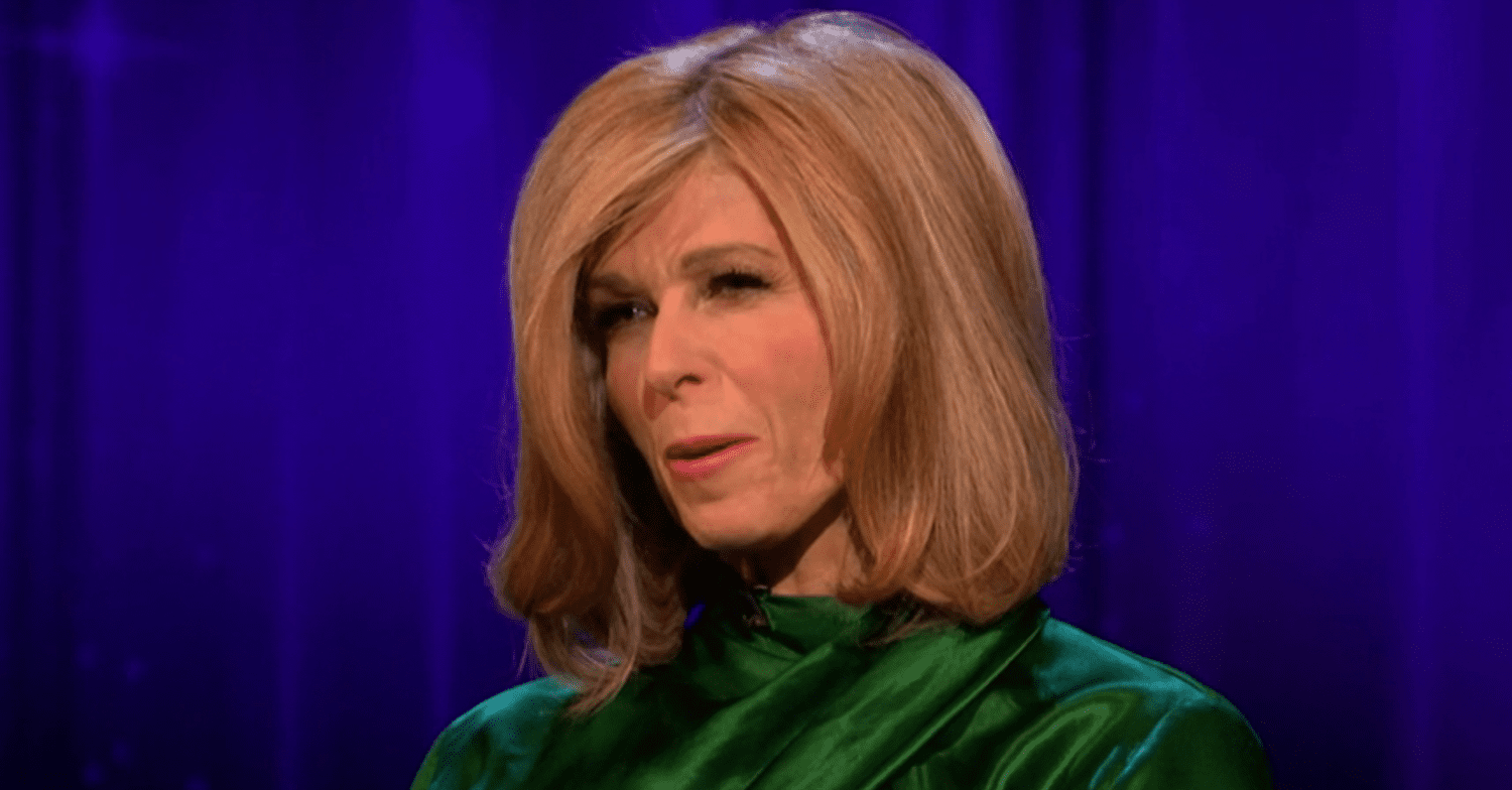 Kate Garraway presenting Life Stories in a green dress