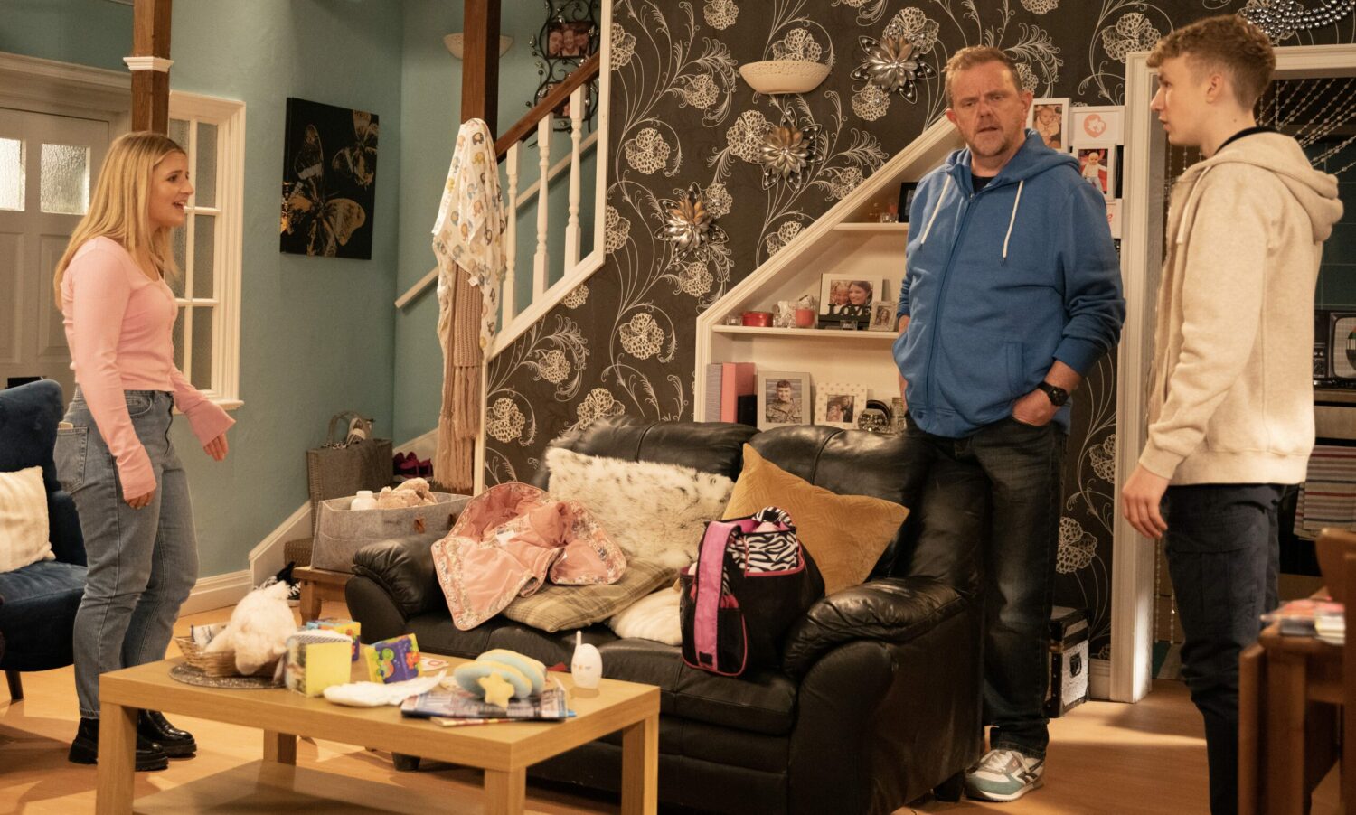 Emmerdale's Amelia, Noah and Dan are arguing at home