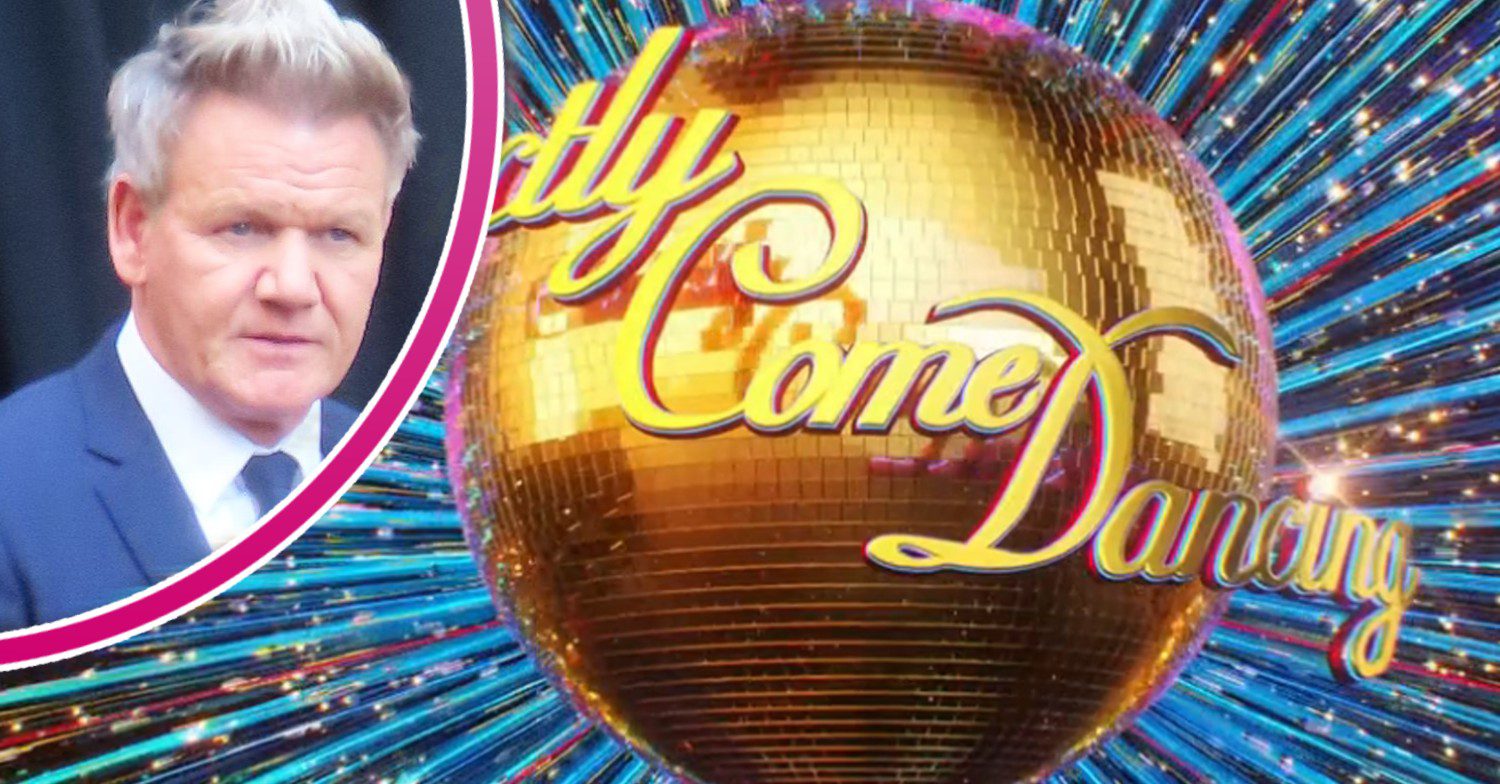 Gordon Ramsay looking serious, Strictly logo