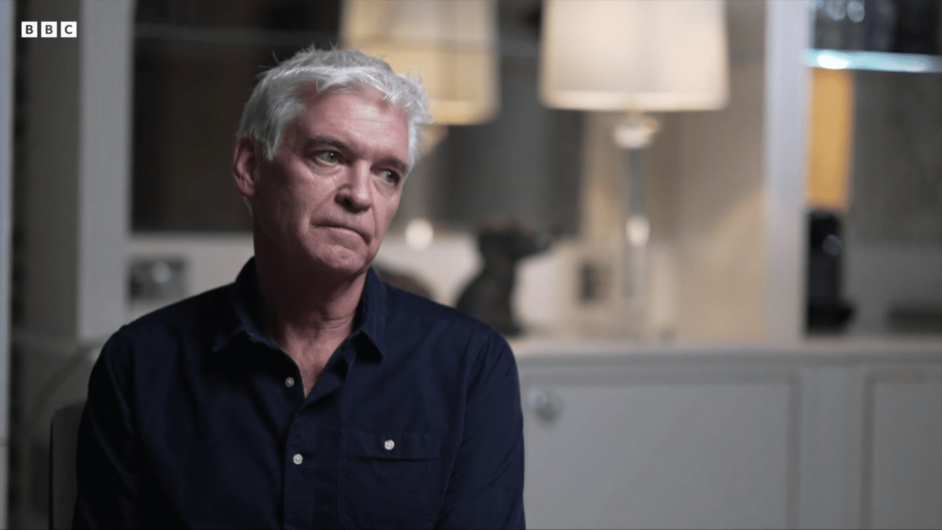 Phillip Schofield frowns in his BBC interview