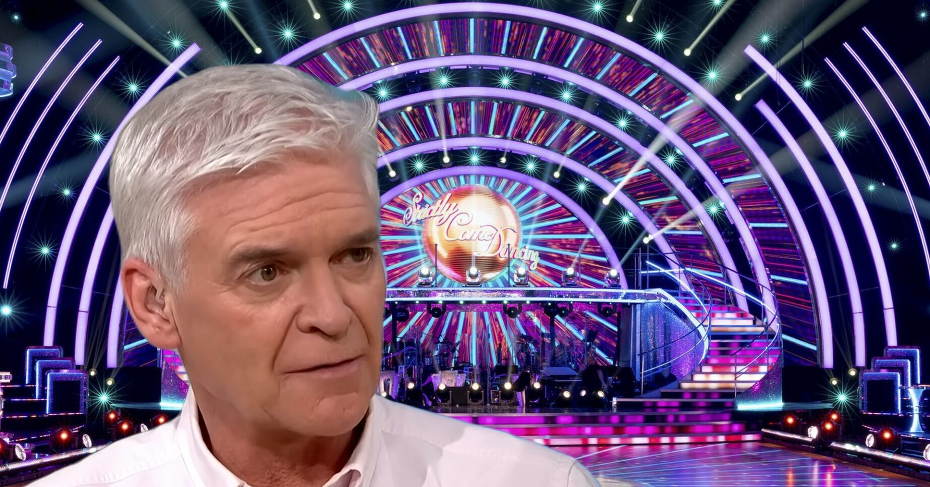 Phillip Schofield infront of Strictly stage