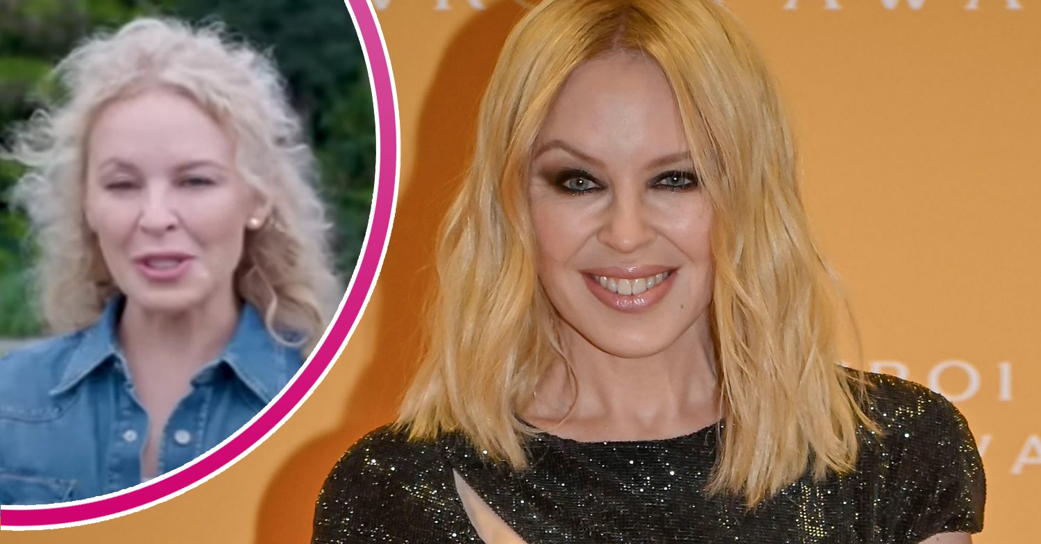 Neighbours' Kylie Minogue is smiling and, in a bubble, is Charlene