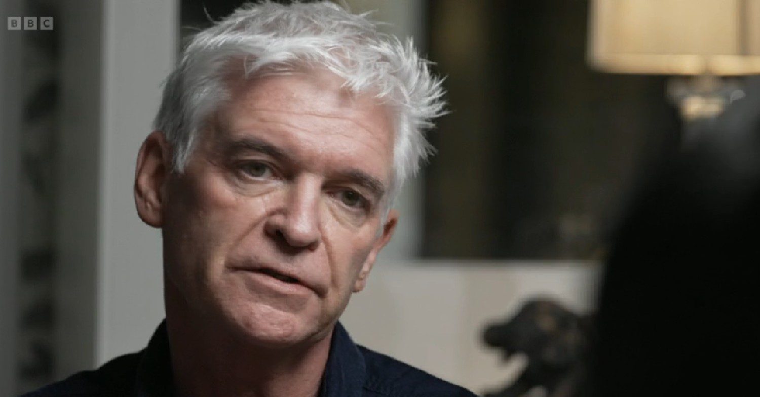 Phillip Schofield looking sad in BBC interview